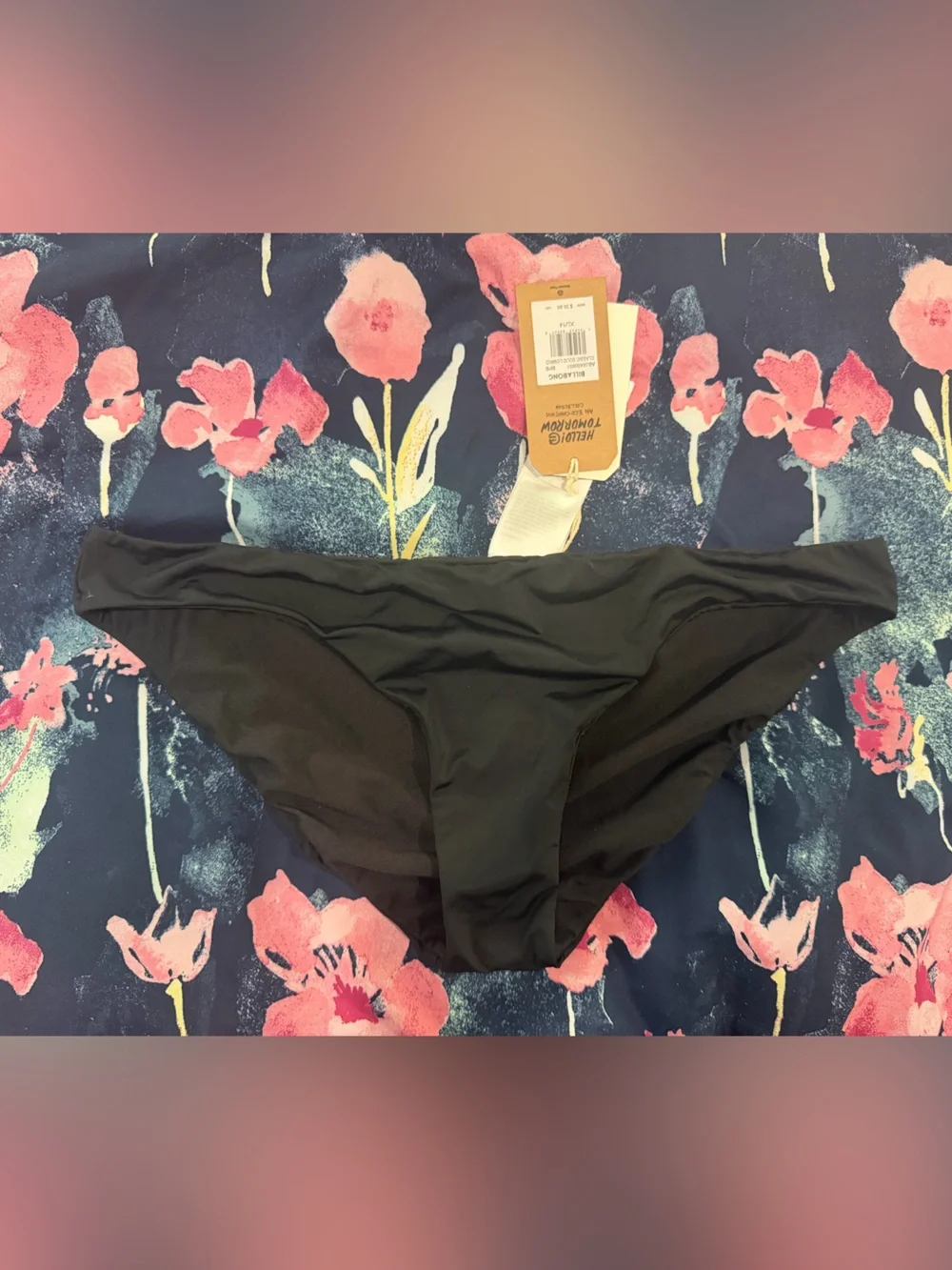 Billabong Women's Classic Lowrider Bikini Bottom XL Black Pebble NWT